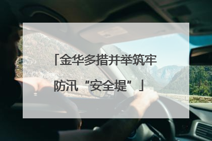 金华多措并举筑牢防汛“安全堤”