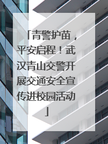 青警护苗，平安启程！武汉青山交警开展交通安全宣传进校园活动