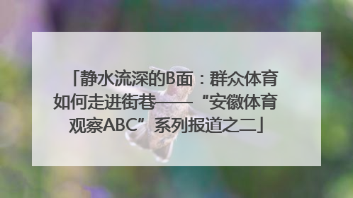 静水流深的B面：群众体育如何走进街巷——“安徽体育观察ABC”系列报道之二