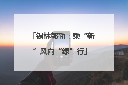 锡林郭勒：乘“新”风向“绿”行