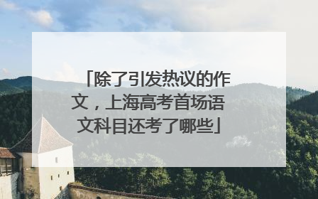 除了引发热议的作文，上海高考首场语文科目还考了哪些
