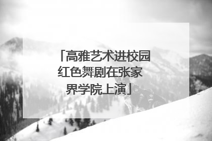 高雅艺术进校园 红色舞剧在张家界学院上演