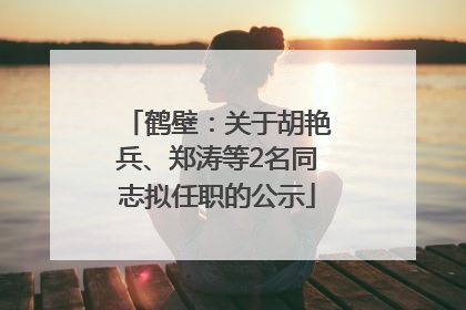 鹤壁：关于胡艳兵、郑涛等2名同志拟任职的公示