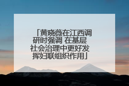 黄晓薇在江西调研时强调 在基层社会治理中更好发挥妇联组织作用