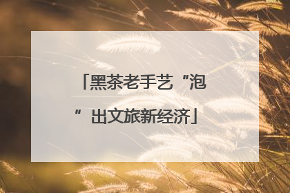 黑茶老手艺“泡”出文旅新经济