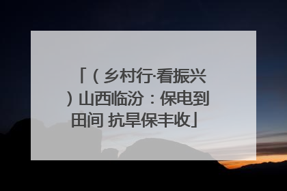 （乡村行·看振兴）山西临汾：保电到田间 抗旱保丰收