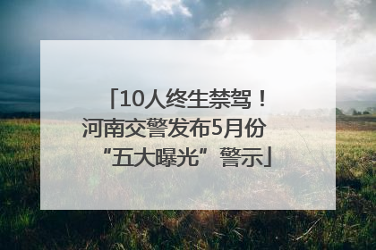 10人终生禁驾！河南交警发布5月份“五大曝光”警示