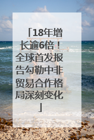 18年增长逾6倍！全球首发报告勾勒中非贸易合作格局深刻变化