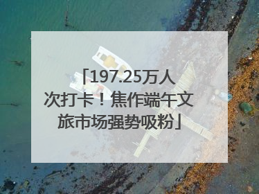 197.25万人次打卡！焦作端午文旅市场强势吸粉