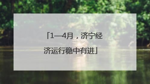 1—4月，济宁经济运行稳中有进
