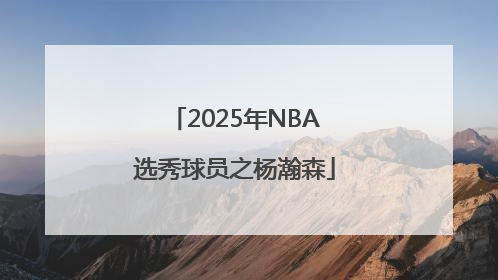 2025年NBA选秀球员之杨瀚森