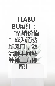 LABUBU爆红：“情绪价值”成为消费新风口，激活顺丰同城等第三方即配